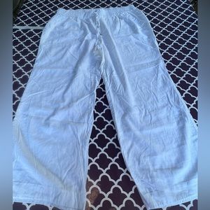 Women’s Avenue linen white pants